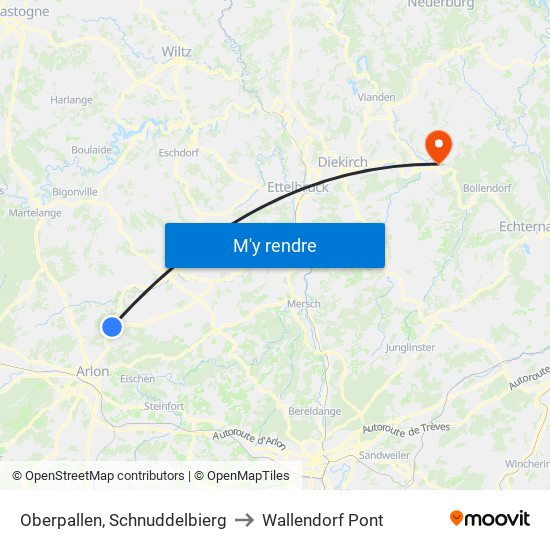 Oberpallen, Schnuddelbierg to Wallendorf Pont map