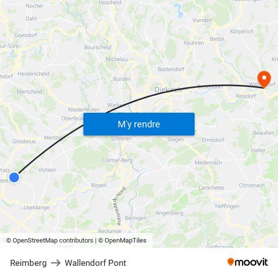 Reimberg to Wallendorf Pont map