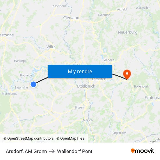 Arsdorf, AM Gronn to Wallendorf Pont map