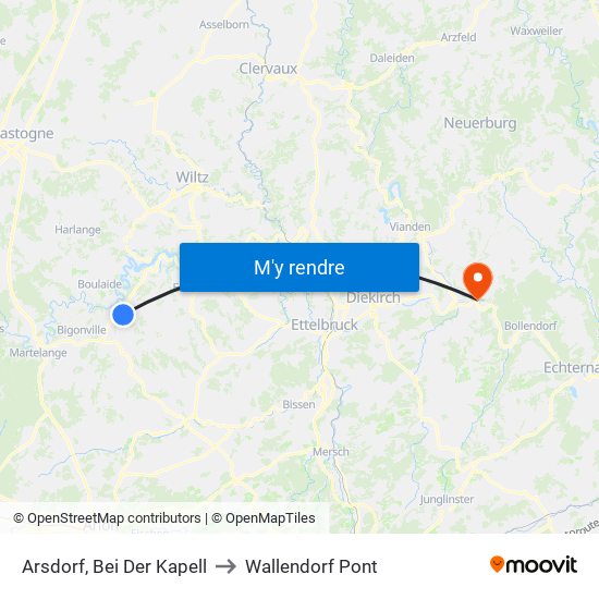 Arsdorf, Bei Der Kapell to Wallendorf Pont map
