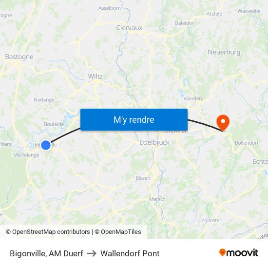 Bigonville, AM Duerf to Wallendorf Pont map