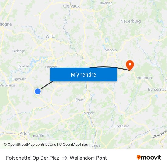 Folschette, Op Der Plaz to Wallendorf Pont map