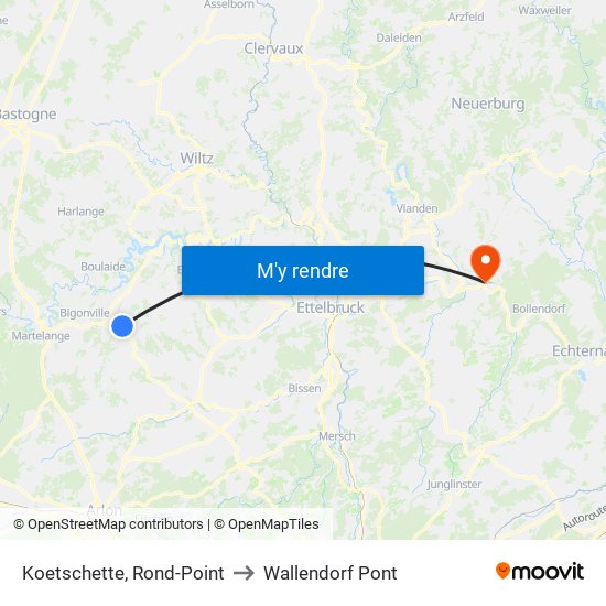 Koetschette, Rond-Point to Wallendorf Pont map