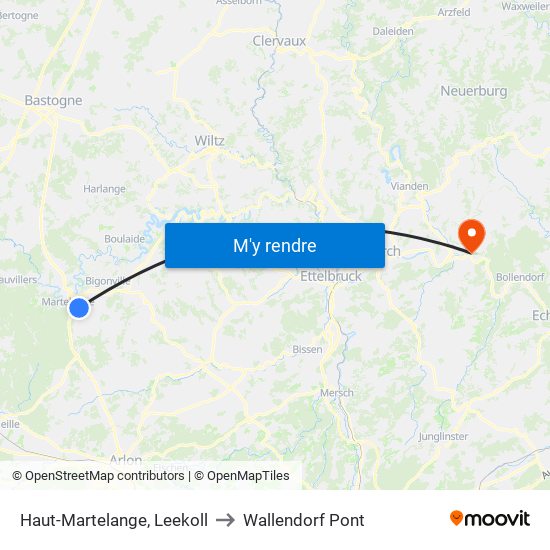 Haut-Martelange, Leekoll to Wallendorf Pont map