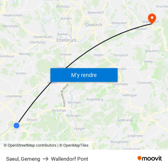 Saeul, Gemeng to Wallendorf Pont map