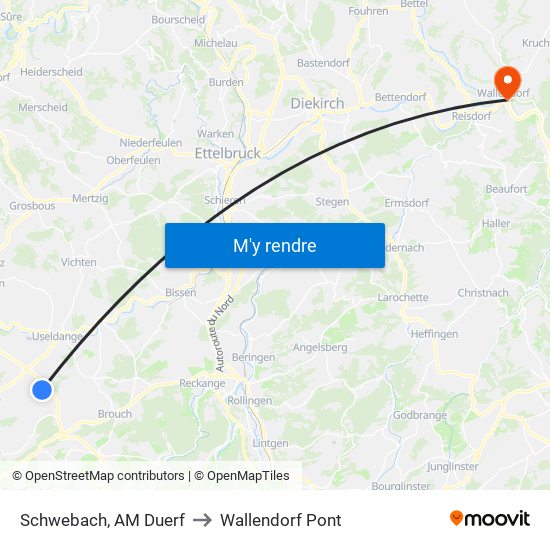 Schwebach, AM Duerf to Wallendorf Pont map