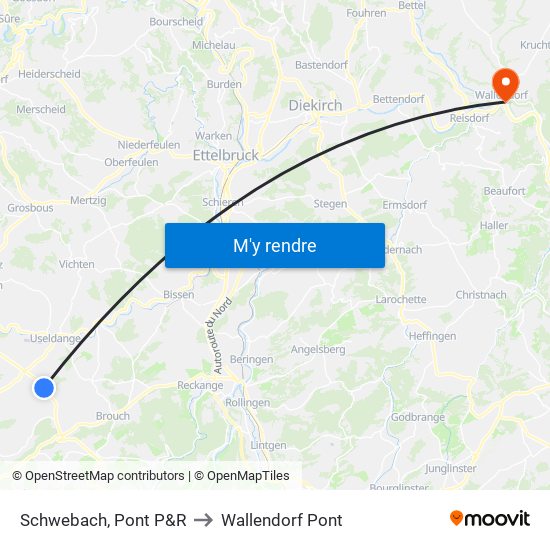 Schwebach, Pont P&R to Wallendorf Pont map