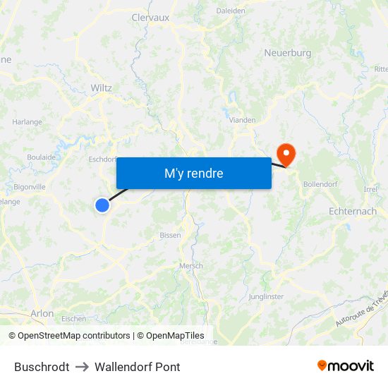 Buschrodt to Wallendorf Pont map