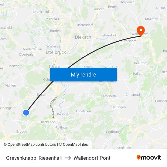 Grevenknapp, Riesenhaff to Wallendorf Pont map