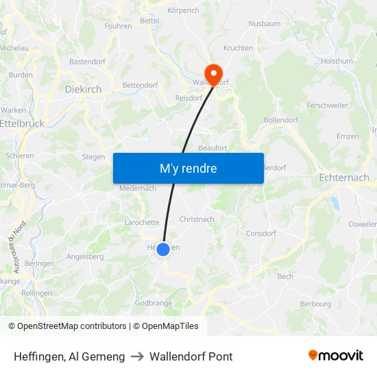 Heffingen, Al Gemeng to Wallendorf Pont map