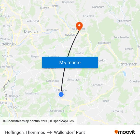 Heffingen, Thommes to Wallendorf Pont map