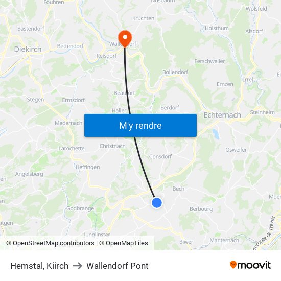 Hemstal, Kiirch to Wallendorf Pont map