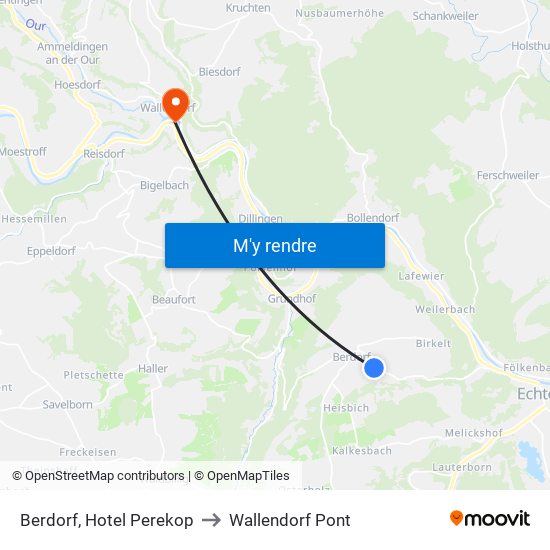 Berdorf, Hotel Perekop to Wallendorf Pont map