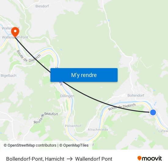 Bollendorf-Pont, Hamicht to Wallendorf Pont map