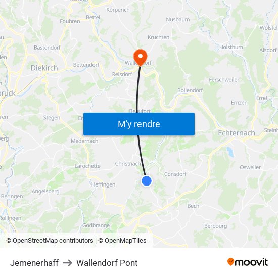 Jemenerhaff to Wallendorf Pont map