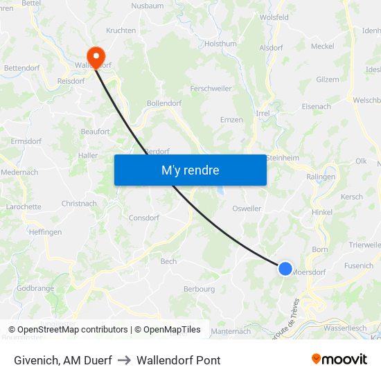 Givenich, AM Duerf to Wallendorf Pont map