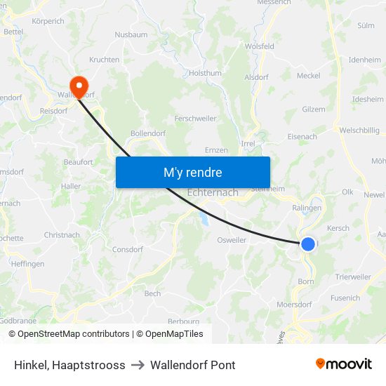 Hinkel, Haaptstrooss to Wallendorf Pont map
