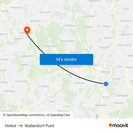 Hinkel to Wallendorf Pont map