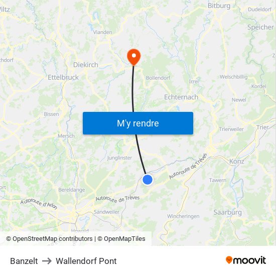 Banzelt to Wallendorf Pont map