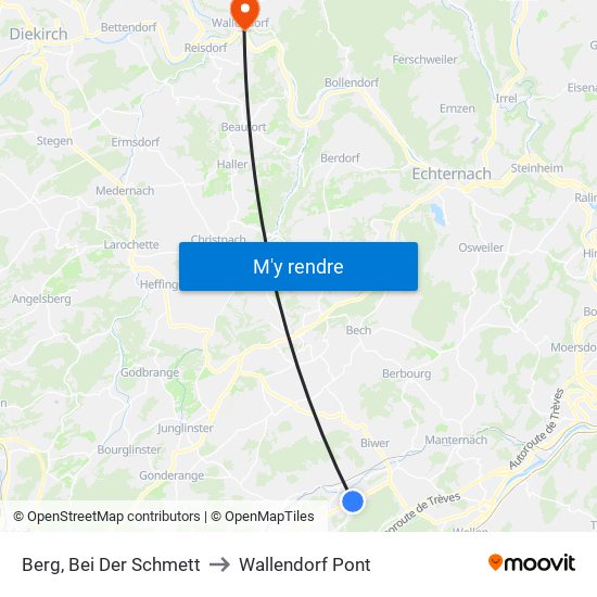 Berg, Bei Der Schmett to Wallendorf Pont map