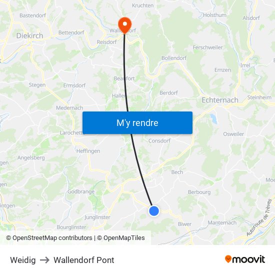 Weidig to Wallendorf Pont map