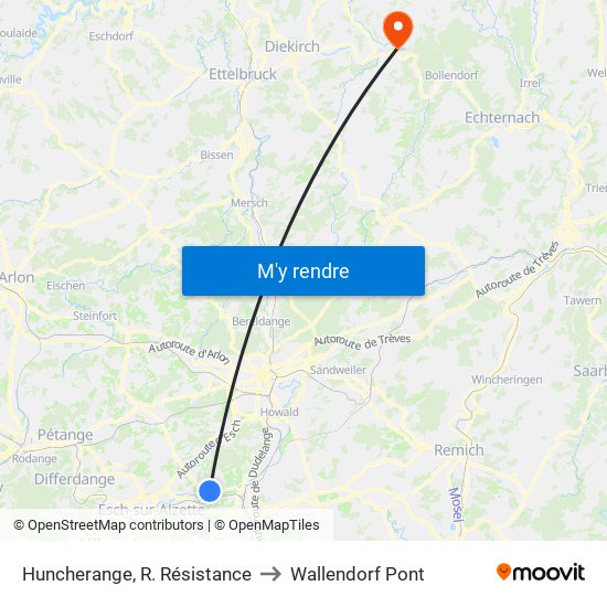 Huncherange, R. Résistance to Wallendorf Pont map