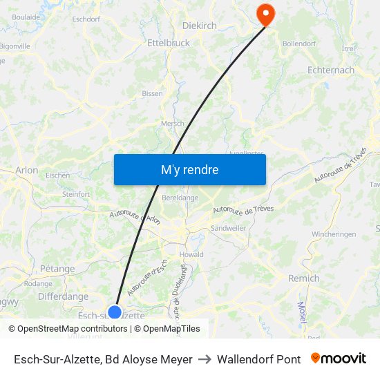 Esch-Sur-Alzette, Bd Aloyse Meyer to Wallendorf Pont map