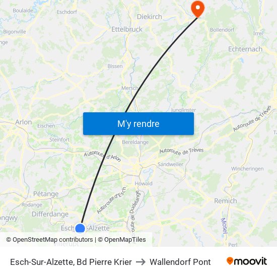 Esch-Sur-Alzette, Bd Pierre Krier to Wallendorf Pont map
