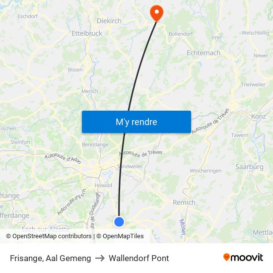 Frisange, Aal Gemeng to Wallendorf Pont map