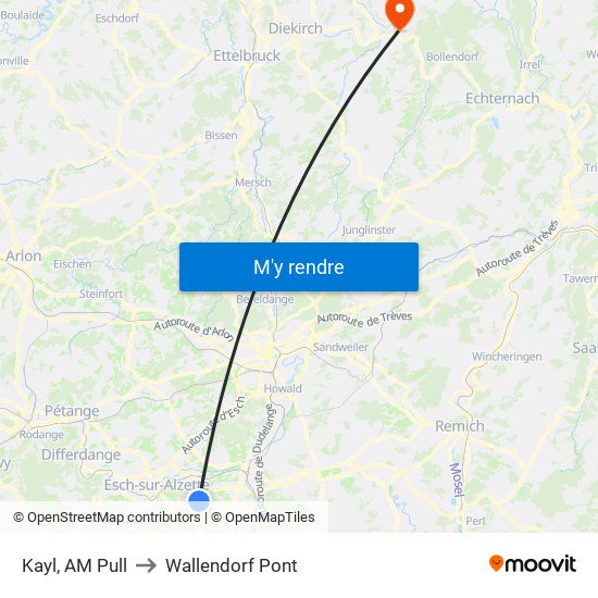 Kayl, AM Pull to Wallendorf Pont map