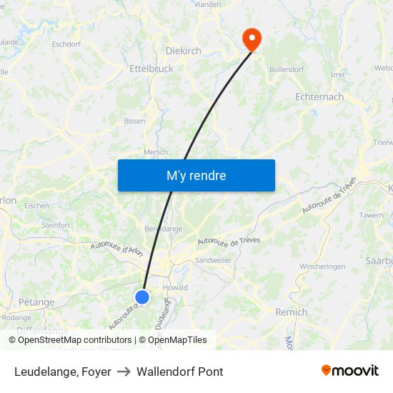 Leudelange, Foyer to Wallendorf Pont map