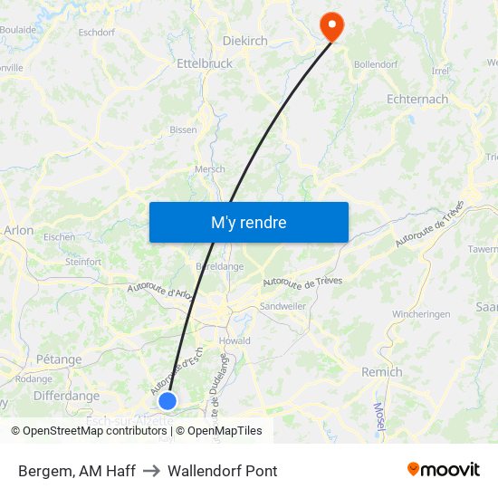 Bergem, AM Haff to Wallendorf Pont map