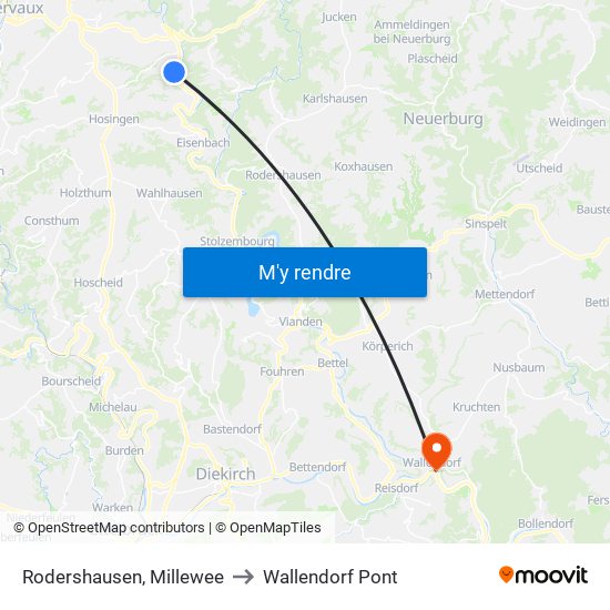 Rodershausen, Millewee to Wallendorf Pont map