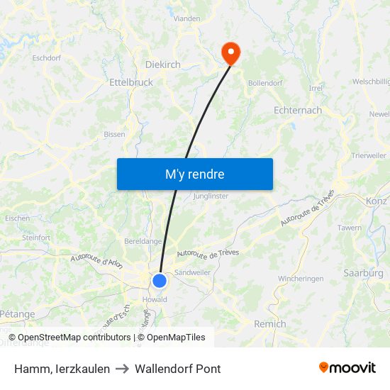 Hamm, Ierzkaulen to Wallendorf Pont map