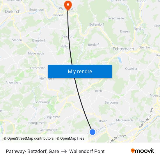 Pathway- Betzdorf, Gare to Wallendorf Pont map