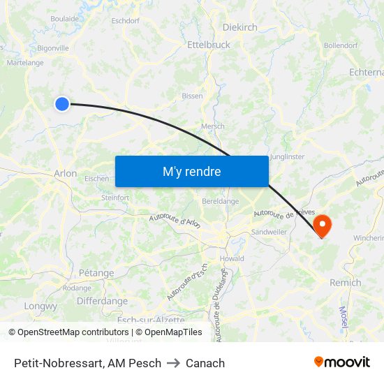 Petit-Nobressart, AM Pesch to Canach map