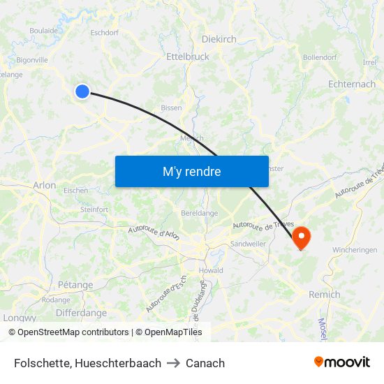 Folschette, Hueschterbaach to Canach map