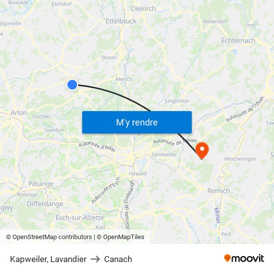 Kapweiler, Lavandier to Canach map