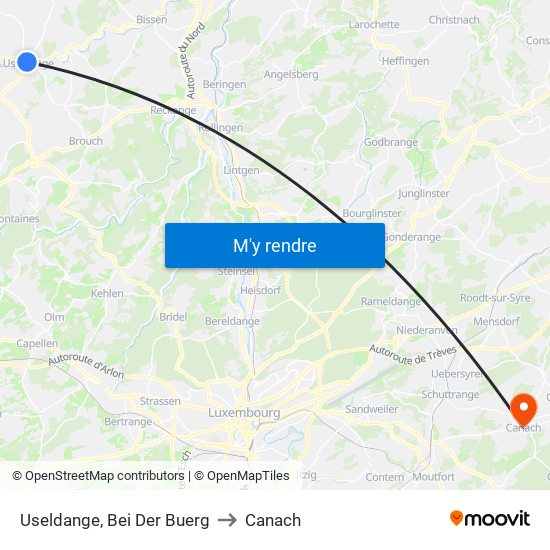 Useldange, Bei Der Buerg to Canach map
