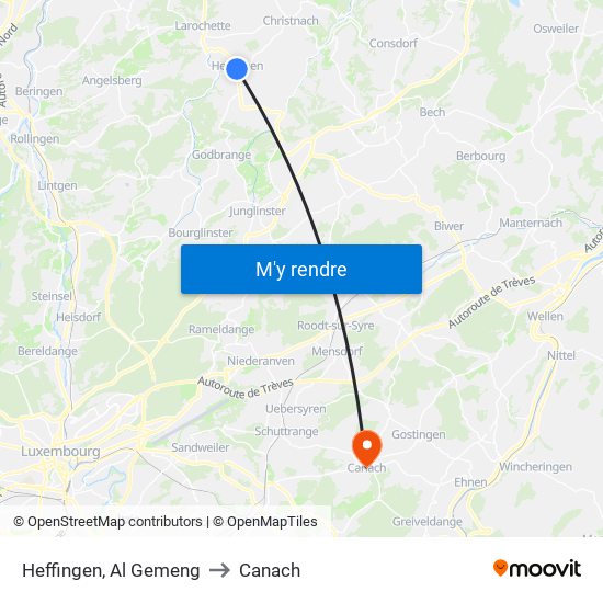 Heffingen, Al Gemeng to Canach map