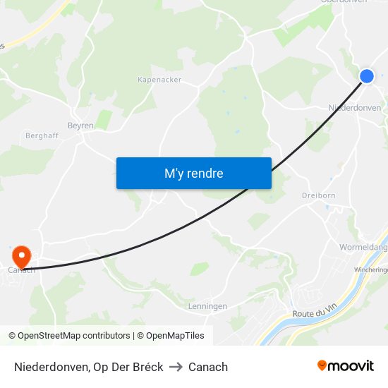 Niederdonven, Op Der Bréck to Canach map