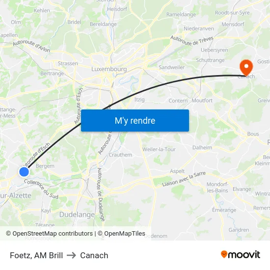 Foetz, AM Brill to Canach map