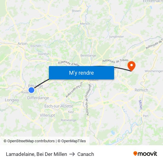 Lamadelaine, Bei Der Millen to Canach map