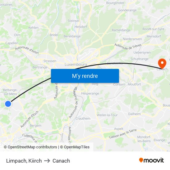 Limpach, Kiirch to Canach map