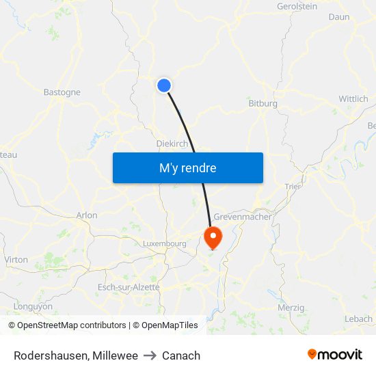 Rodershausen, Millewee to Canach map