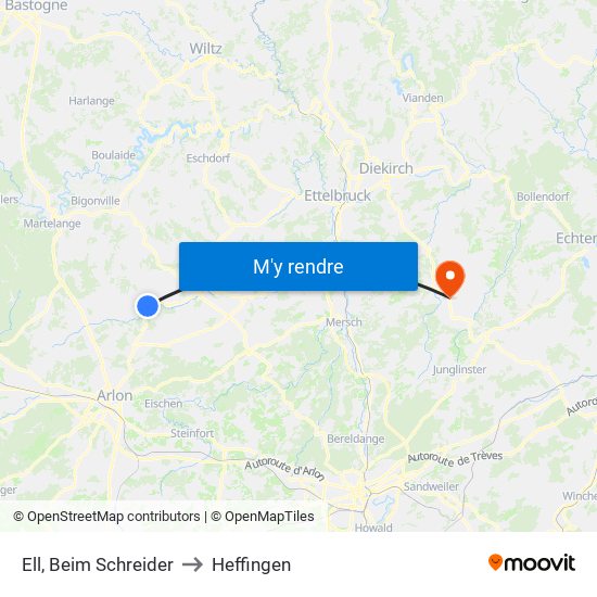 Ell, Beim Schreider to Heffingen map