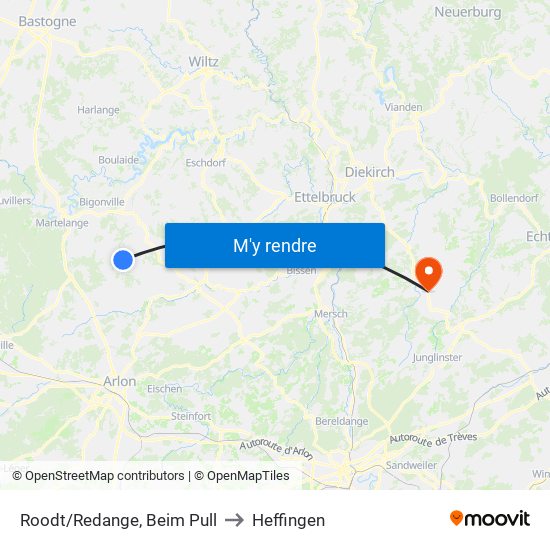 Roodt/Redange, Beim Pull to Heffingen map