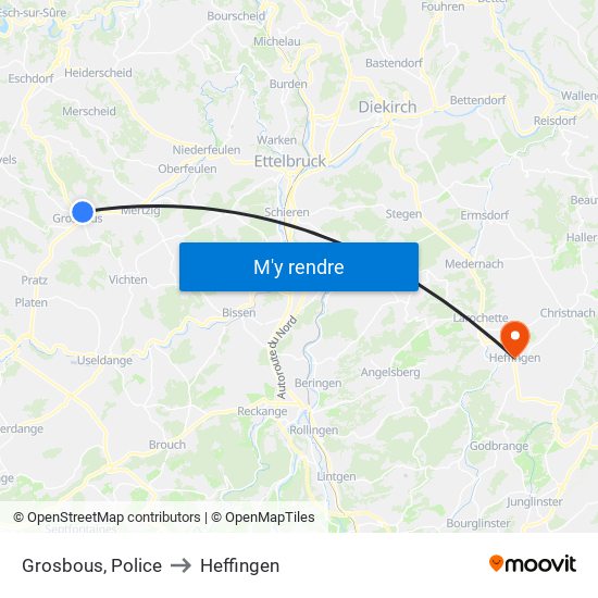Grosbous, Police to Heffingen map