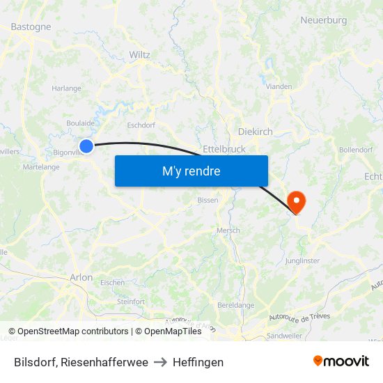 Bilsdorf, Riesenhafferwee to Heffingen map