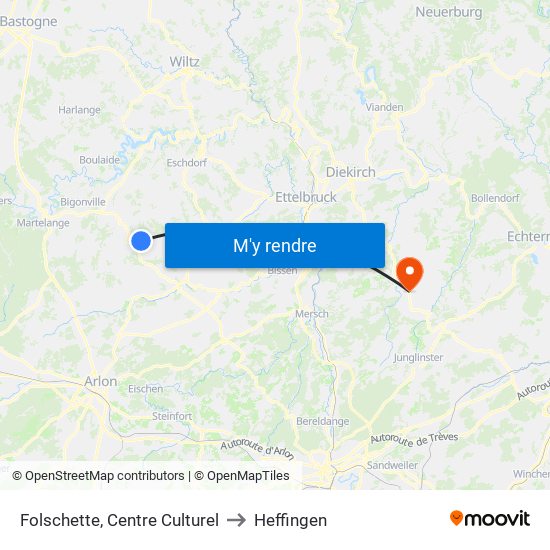 Folschette, Centre Culturel to Heffingen map